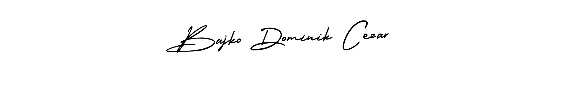 The best way (AmerikaSignatureDemo-Regular) to make a short signature is to pick only two or three words in your name. The name Bajko Dominik Cezar include a total of six letters. For converting this name. Bajko Dominik Cezar signature style 3 images and pictures png