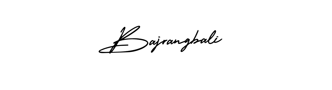 You should practise on your own different ways (AmerikaSignatureDemo-Regular) to write your name (Bajrangbali) in signature. don't let someone else do it for you. Bajrangbali signature style 3 images and pictures png