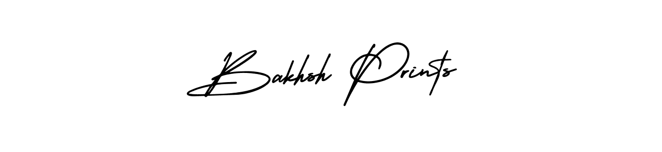 The best way (AmerikaSignatureDemo-Regular) to make a short signature is to pick only two or three words in your name. The name Bakhsh Prints include a total of six letters. For converting this name. Bakhsh Prints signature style 3 images and pictures png