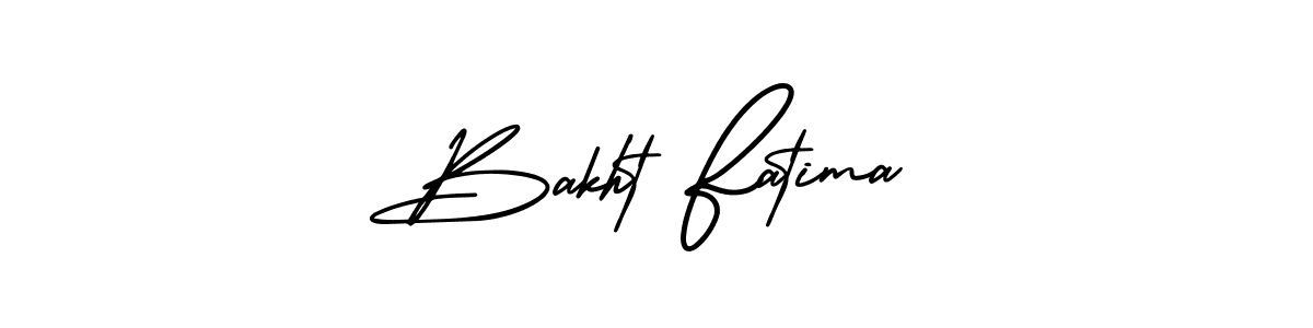 Create a beautiful signature design for name Bakht Fatima. With this signature (AmerikaSignatureDemo-Regular) fonts, you can make a handwritten signature for free. Bakht Fatima signature style 3 images and pictures png