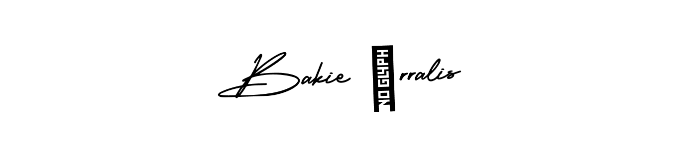 This is the best signature style for the Bakie İrralis name. Also you like these signature font (AmerikaSignatureDemo-Regular). Mix name signature. Bakie İrralis signature style 3 images and pictures png