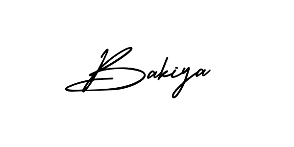 How to make Bakiya signature? AmerikaSignatureDemo-Regular is a professional autograph style. Create handwritten signature for Bakiya name. Bakiya signature style 3 images and pictures png