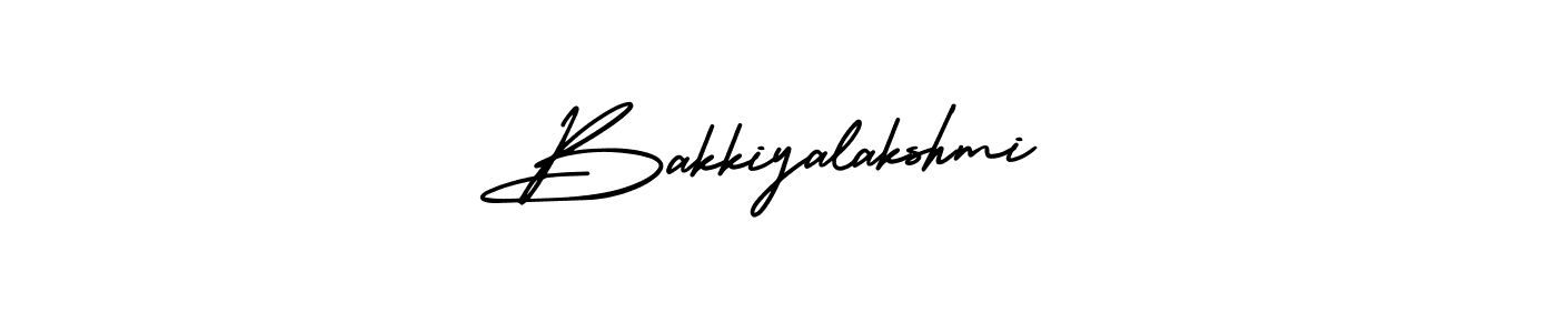 How to make Bakkiyalakshmi name signature. Use AmerikaSignatureDemo-Regular style for creating short signs online. This is the latest handwritten sign. Bakkiyalakshmi signature style 3 images and pictures png