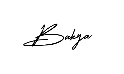 Bakya stylish signature style. Best Handwritten Sign (AmerikaSignatureDemo-Regular) for my name. Handwritten Signature Collection Ideas for my name Bakya. Bakya signature style 3 images and pictures png
