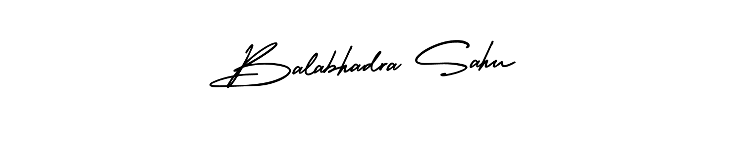 The best way (AmerikaSignatureDemo-Regular) to make a short signature is to pick only two or three words in your name. The name Balabhadra Sahu include a total of six letters. For converting this name. Balabhadra Sahu signature style 3 images and pictures png