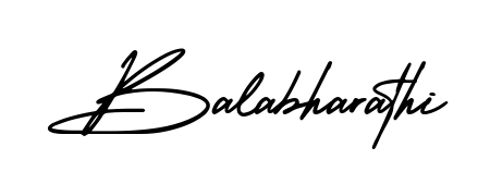 A timeless handwritten aesthetic for Balabharathi. The AmerikaSignatureDemo-Regular font gives your signature a handcrafted feel with natural curves. Balabharathi signature style 3 images and pictures png