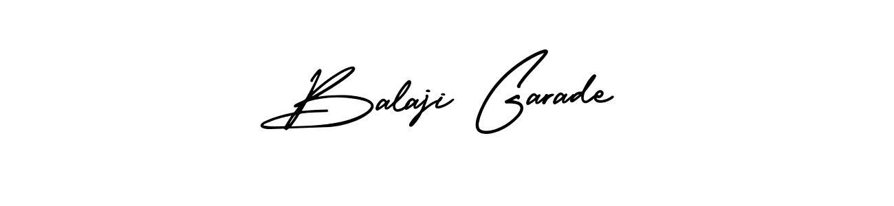 The best way (AmerikaSignatureDemo-Regular) to make a short signature is to pick only two or three words in your name. The name Balaji Garade include a total of six letters. For converting this name. Balaji Garade signature style 3 images and pictures png