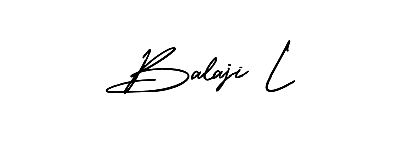 How to make Balaji L name signature. Use AmerikaSignatureDemo-Regular style for creating short signs online. This is the latest handwritten sign. Balaji L signature style 3 images and pictures png