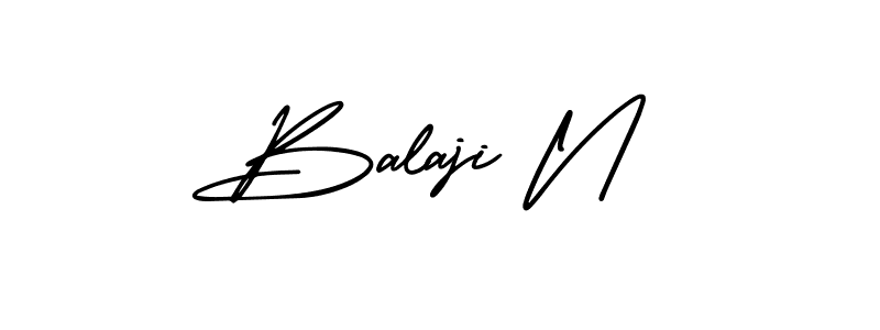 Balaji N stylish signature style. Best Handwritten Sign (AmerikaSignatureDemo-Regular) for my name. Handwritten Signature Collection Ideas for my name Balaji N. Balaji N signature style 3 images and pictures png