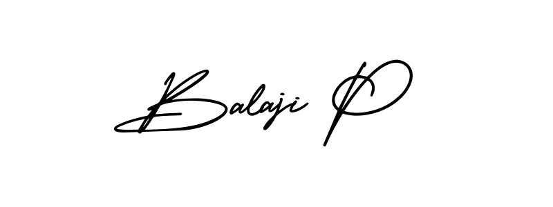 How to make Balaji P name signature. Use AmerikaSignatureDemo-Regular style for creating short signs online. This is the latest handwritten sign. Balaji P signature style 3 images and pictures png