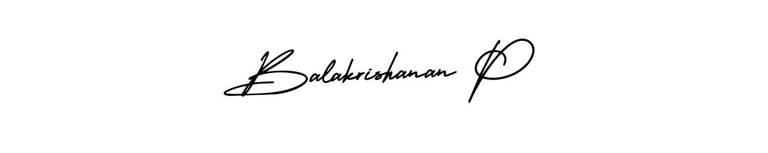 Make a beautiful signature design for name Balakrishanan P. With this signature (AmerikaSignatureDemo-Regular) style, you can create a handwritten signature for free. Balakrishanan P signature style 3 images and pictures png