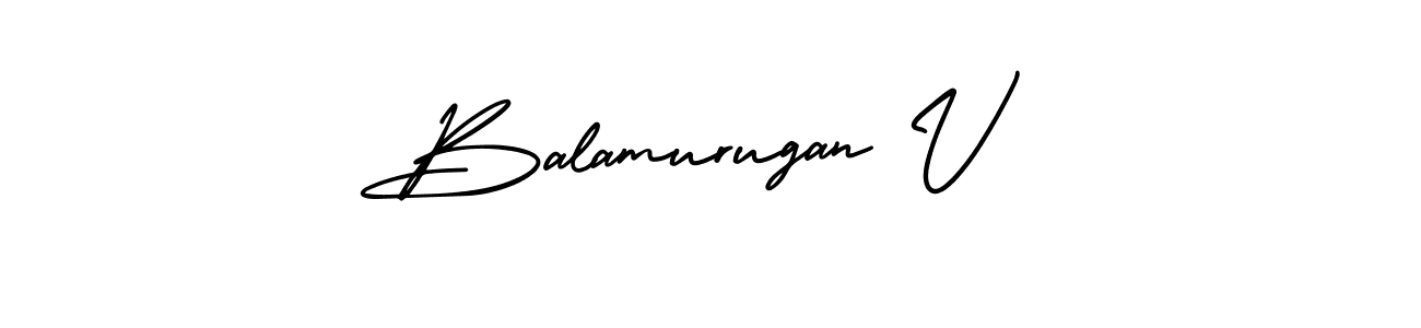 Make a beautiful signature design for name Balamurugan V. With this signature (AmerikaSignatureDemo-Regular) style, you can create a handwritten signature for free. Balamurugan V signature style 3 images and pictures png
