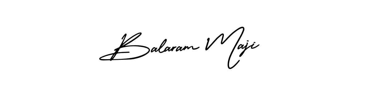 You should practise on your own different ways (AmerikaSignatureDemo-Regular) to write your name (Balaram Maji) in signature. don't let someone else do it for you. Balaram Maji signature style 3 images and pictures png