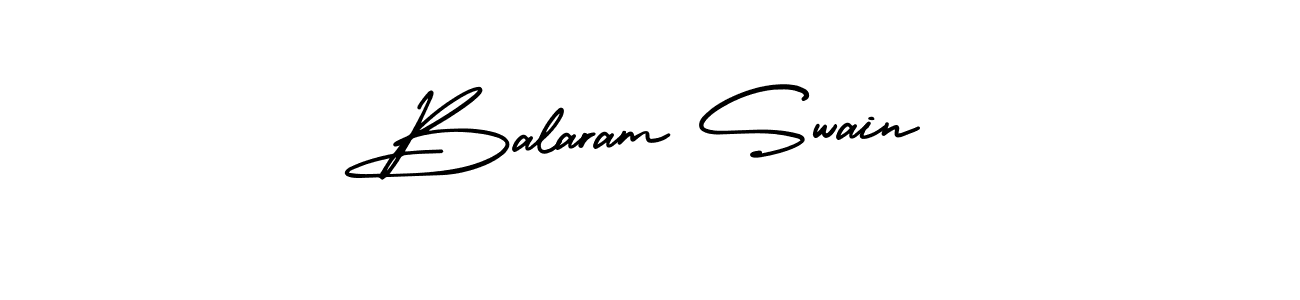 The best way (AmerikaSignatureDemo-Regular) to make a short signature is to pick only two or three words in your name. The name Balaram Swain include a total of six letters. For converting this name. Balaram Swain signature style 3 images and pictures png