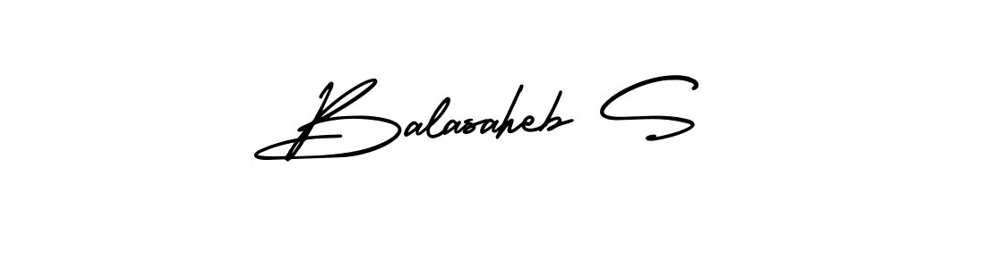 You should practise on your own different ways (AmerikaSignatureDemo-Regular) to write your name (Balasaheb S) in signature. don't let someone else do it for you. Balasaheb S signature style 3 images and pictures png