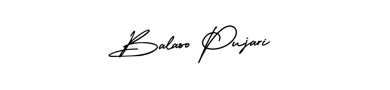 How to Draw Balaso Pujari signature style? AmerikaSignatureDemo-Regular is a latest design signature styles for name Balaso Pujari. Balaso Pujari signature style 3 images and pictures png