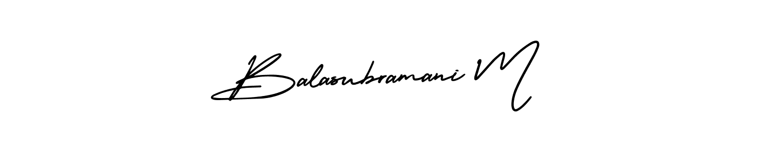 Make a beautiful signature design for name Balasubramani M. With this signature (AmerikaSignatureDemo-Regular) style, you can create a handwritten signature for free. Balasubramani M signature style 3 images and pictures png