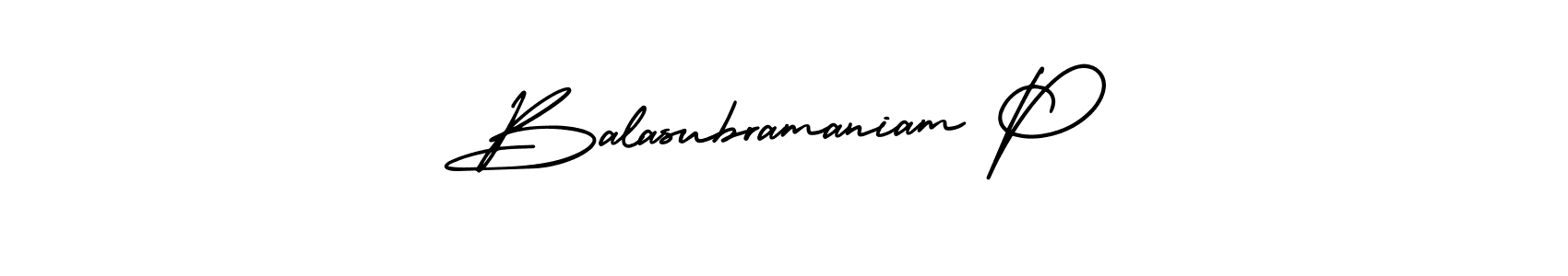 Design your own signature with our free online signature maker. With this signature software, you can create a handwritten (AmerikaSignatureDemo-Regular) signature for name Balasubramaniam P. Balasubramaniam P signature style 3 images and pictures png