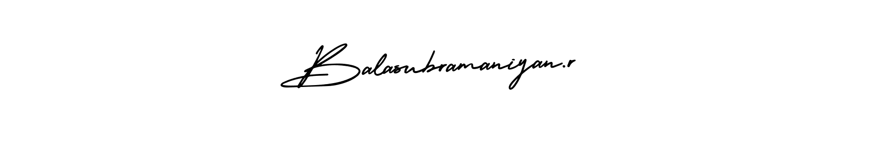 Use a signature maker to create a handwritten signature online. With this signature software, you can design (AmerikaSignatureDemo-Regular) your own signature for name Balasubramaniyan.r. Balasubramaniyan.r signature style 3 images and pictures png