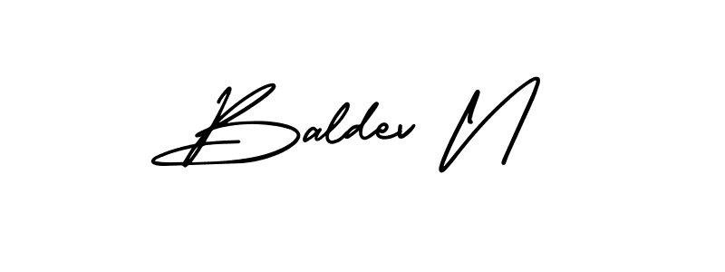 Use a signature maker to create a handwritten signature online. With this signature software, you can design (AmerikaSignatureDemo-Regular) your own signature for name Baldev N. Baldev N signature style 3 images and pictures png