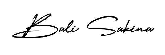 The AmerikaSignatureDemo-Regular font transforms the name Bali Sakina into an executive sign with sharp precision and distinguished character. Bali Sakina signature style 3 images and pictures png