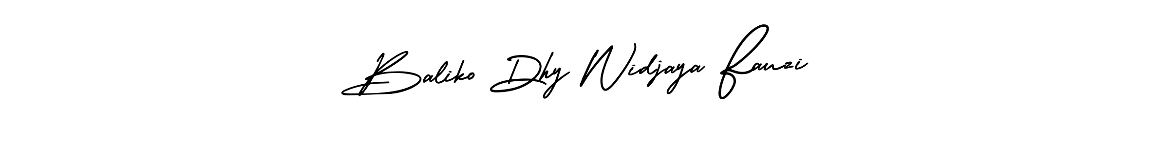 It looks lik you need a new signature style for name Baliko Dhy Widjaya Fauzi. Design unique handwritten (AmerikaSignatureDemo-Regular) signature with our free signature maker in just a few clicks. Baliko Dhy Widjaya Fauzi signature style 3 images and pictures png