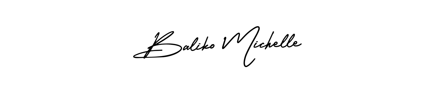 How to make Baliko Michelle signature? AmerikaSignatureDemo-Regular is a professional autograph style. Create handwritten signature for Baliko Michelle name. Baliko Michelle signature style 3 images and pictures png