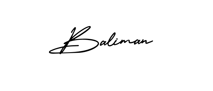 How to make Baliman name signature. Use AmerikaSignatureDemo-Regular style for creating short signs online. This is the latest handwritten sign. Baliman signature style 3 images and pictures png