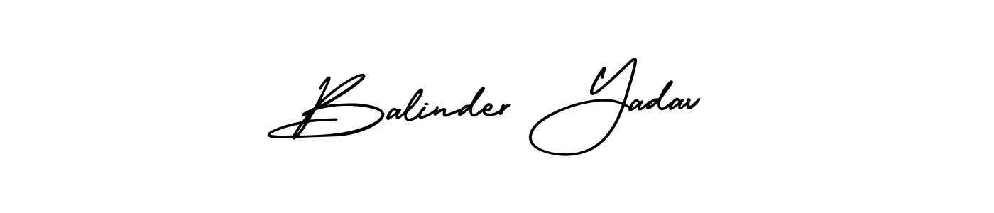 How to make Balinder Yadav name signature. Use AmerikaSignatureDemo-Regular style for creating short signs online. This is the latest handwritten sign. Balinder Yadav signature style 3 images and pictures png