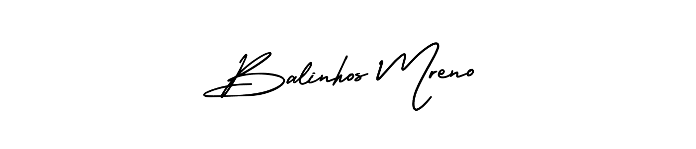 if you are searching for the best signature style for your name Balinhos Mreno. so please give up your signature search. here we have designed multiple signature styles  using AmerikaSignatureDemo-Regular. Balinhos Mreno signature style 3 images and pictures png