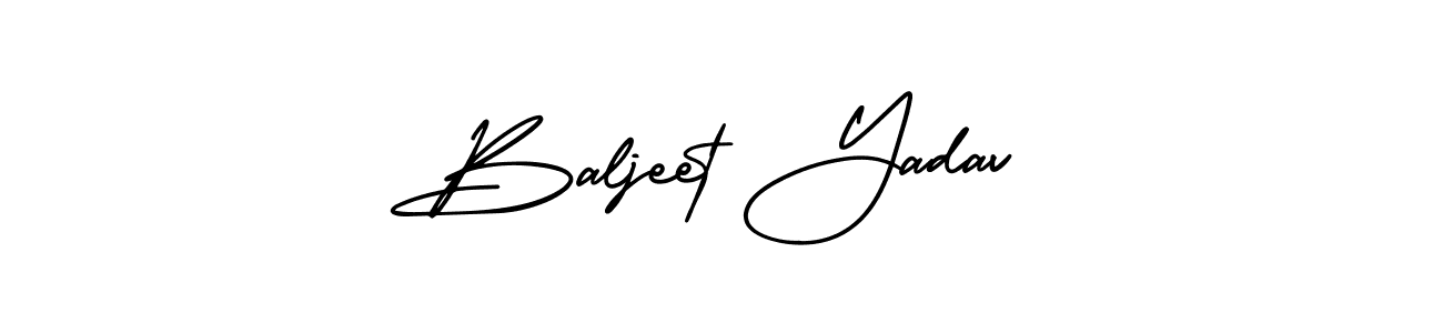 The best way (AmerikaSignatureDemo-Regular) to make a short signature is to pick only two or three words in your name. The name Baljeet Yadav include a total of six letters. For converting this name. Baljeet Yadav signature style 3 images and pictures png