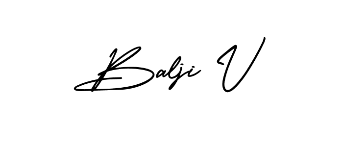 How to make Balji V name signature. Use AmerikaSignatureDemo-Regular style for creating short signs online. This is the latest handwritten sign. Balji V signature style 3 images and pictures png
