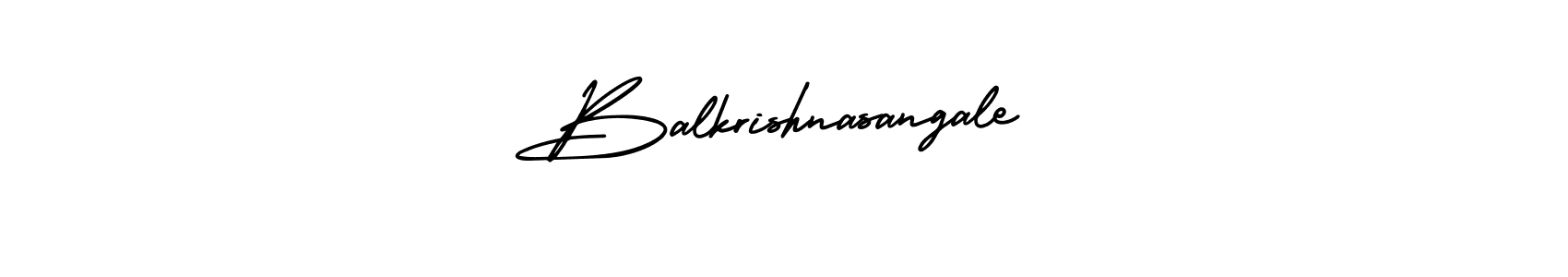 The best way (AmerikaSignatureDemo-Regular) to make a short signature is to pick only two or three words in your name. The name Balkrishnasangale include a total of six letters. For converting this name. Balkrishnasangale signature style 3 images and pictures png