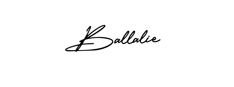 The best way (AmerikaSignatureDemo-Regular) to make a short signature is to pick only two or three words in your name. The name Ballalie include a total of six letters. For converting this name. Ballalie signature style 3 images and pictures png