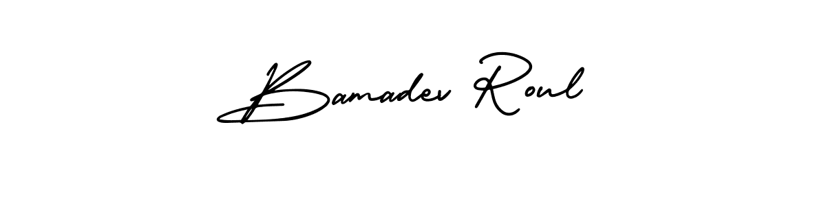 How to make Bamadev Roul signature? AmerikaSignatureDemo-Regular is a professional autograph style. Create handwritten signature for Bamadev Roul name. Bamadev Roul signature style 3 images and pictures png