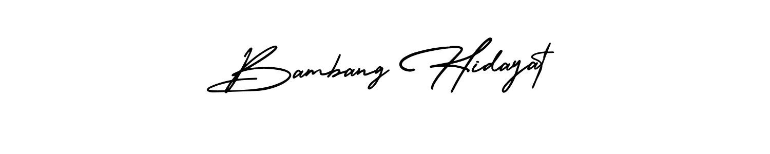 Use a signature maker to create a handwritten signature online. With this signature software, you can design (AmerikaSignatureDemo-Regular) your own signature for name Bambang Hidayat. Bambang Hidayat signature style 3 images and pictures png