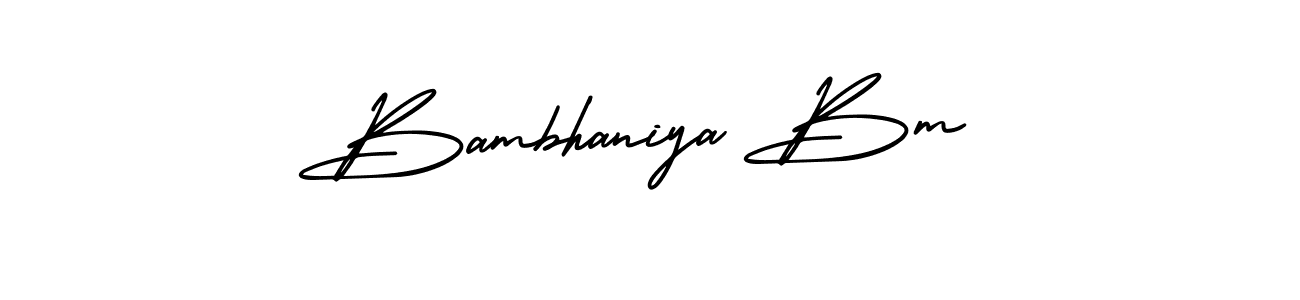 Make a short Bambhaniya Bm signature style. Manage your documents anywhere anytime using AmerikaSignatureDemo-Regular. Create and add eSignatures, submit forms, share and send files easily. Bambhaniya Bm signature style 3 images and pictures png