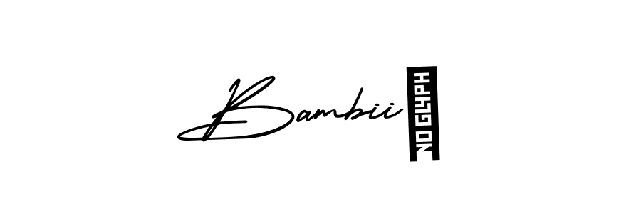 Use a signature maker to create a handwritten signature online. With this signature software, you can design (AmerikaSignatureDemo-Regular) your own signature for name Bambii♡. Bambii♡ signature style 3 images and pictures png