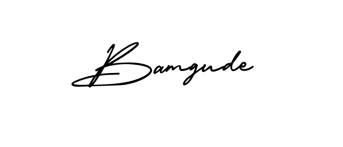 How to make Bamgude name signature. Use AmerikaSignatureDemo-Regular style for creating short signs online. This is the latest handwritten sign. Bamgude signature style 3 images and pictures png