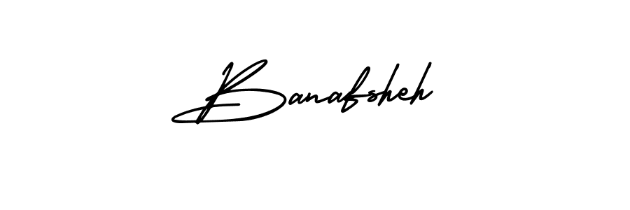 Also You can easily find your signature by using the search form. We will create Banafsheh name handwritten signature images for you free of cost using AmerikaSignatureDemo-Regular sign style. Banafsheh signature style 3 images and pictures png