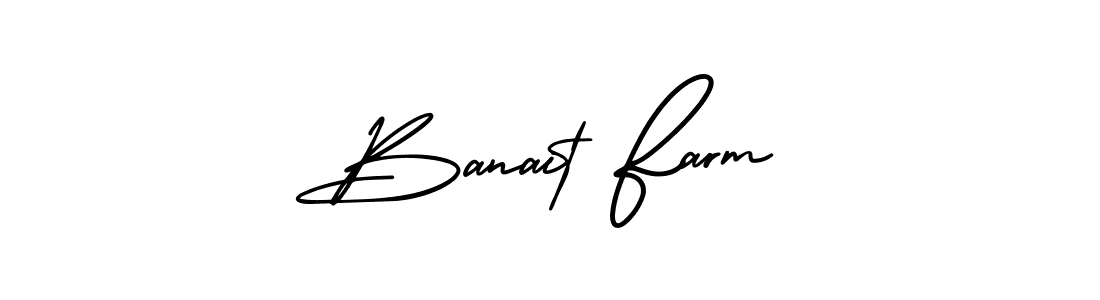 Use a signature maker to create a handwritten signature online. With this signature software, you can design (AmerikaSignatureDemo-Regular) your own signature for name Banait Farm. Banait Farm signature style 3 images and pictures png