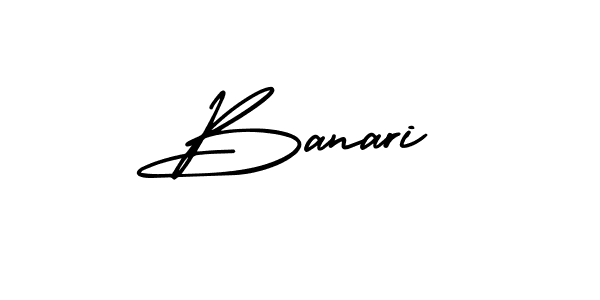 The best way (AmerikaSignatureDemo-Regular) to make a short signature is to pick only two or three words in your name. The name Banari include a total of six letters. For converting this name. Banari signature style 3 images and pictures png