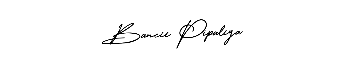 Design your own signature with our free online signature maker. With this signature software, you can create a handwritten (AmerikaSignatureDemo-Regular) signature for name Bancii Pipaliya. Bancii Pipaliya signature style 3 images and pictures png