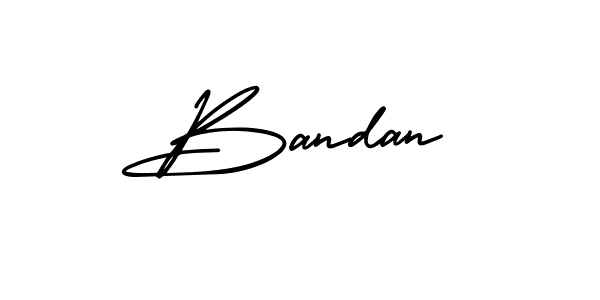 Bandan stylish signature style. Best Handwritten Sign (AmerikaSignatureDemo-Regular) for my name. Handwritten Signature Collection Ideas for my name Bandan. Bandan signature style 3 images and pictures png
