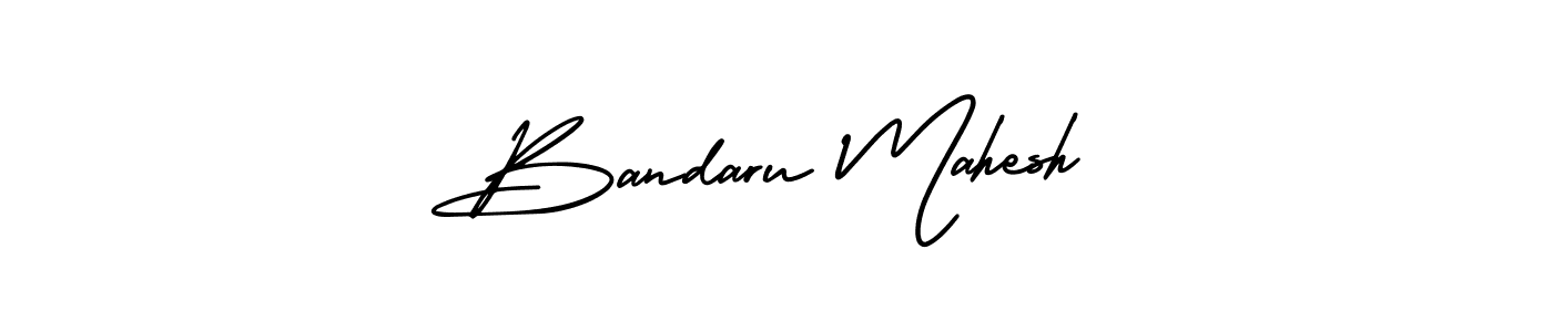 How to make Bandaru Mahesh name signature. Use AmerikaSignatureDemo-Regular style for creating short signs online. This is the latest handwritten sign. Bandaru Mahesh signature style 3 images and pictures png