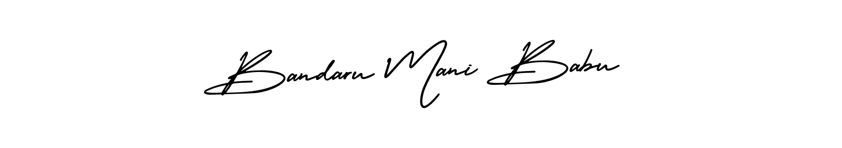 You should practise on your own different ways (AmerikaSignatureDemo-Regular) to write your name (Bandaru Mani Babu) in signature. don't let someone else do it for you. Bandaru Mani Babu signature style 3 images and pictures png