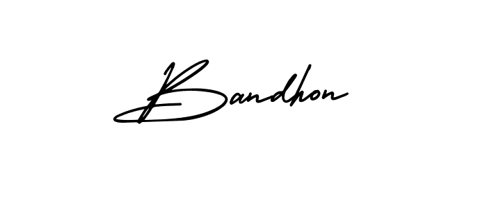 Use a signature maker to create a handwritten signature online. With this signature software, you can design (AmerikaSignatureDemo-Regular) your own signature for name Bandhon. Bandhon signature style 3 images and pictures png