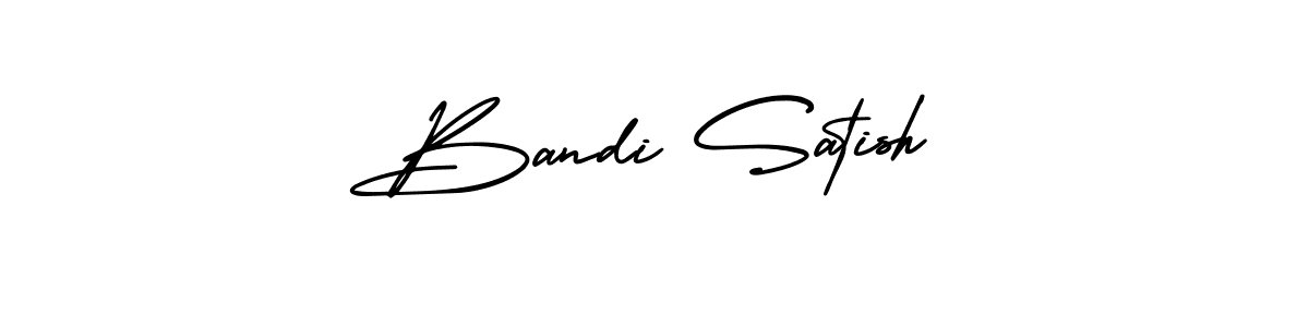 Design your own signature with our free online signature maker. With this signature software, you can create a handwritten (AmerikaSignatureDemo-Regular) signature for name Bandi Satish. Bandi Satish signature style 3 images and pictures png