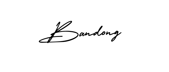 You should practise on your own different ways (AmerikaSignatureDemo-Regular) to write your name (Bandong) in signature. don't let someone else do it for you. Bandong signature style 3 images and pictures png