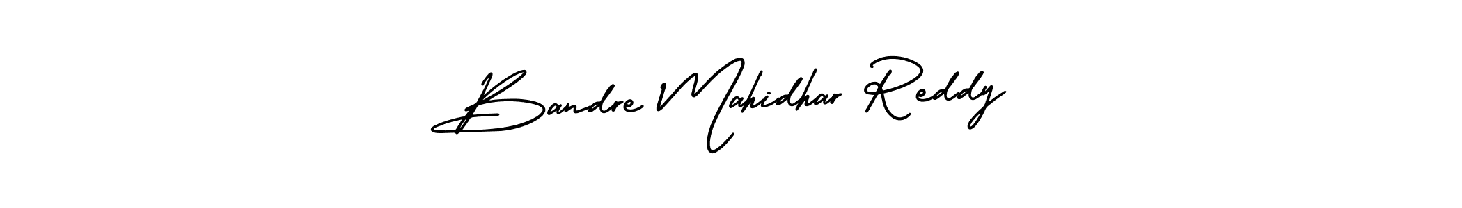 The best way (AmerikaSignatureDemo-Regular) to make a short signature is to pick only two or three words in your name. The name Bandre Mahidhar Reddy include a total of six letters. For converting this name. Bandre Mahidhar Reddy signature style 3 images and pictures png